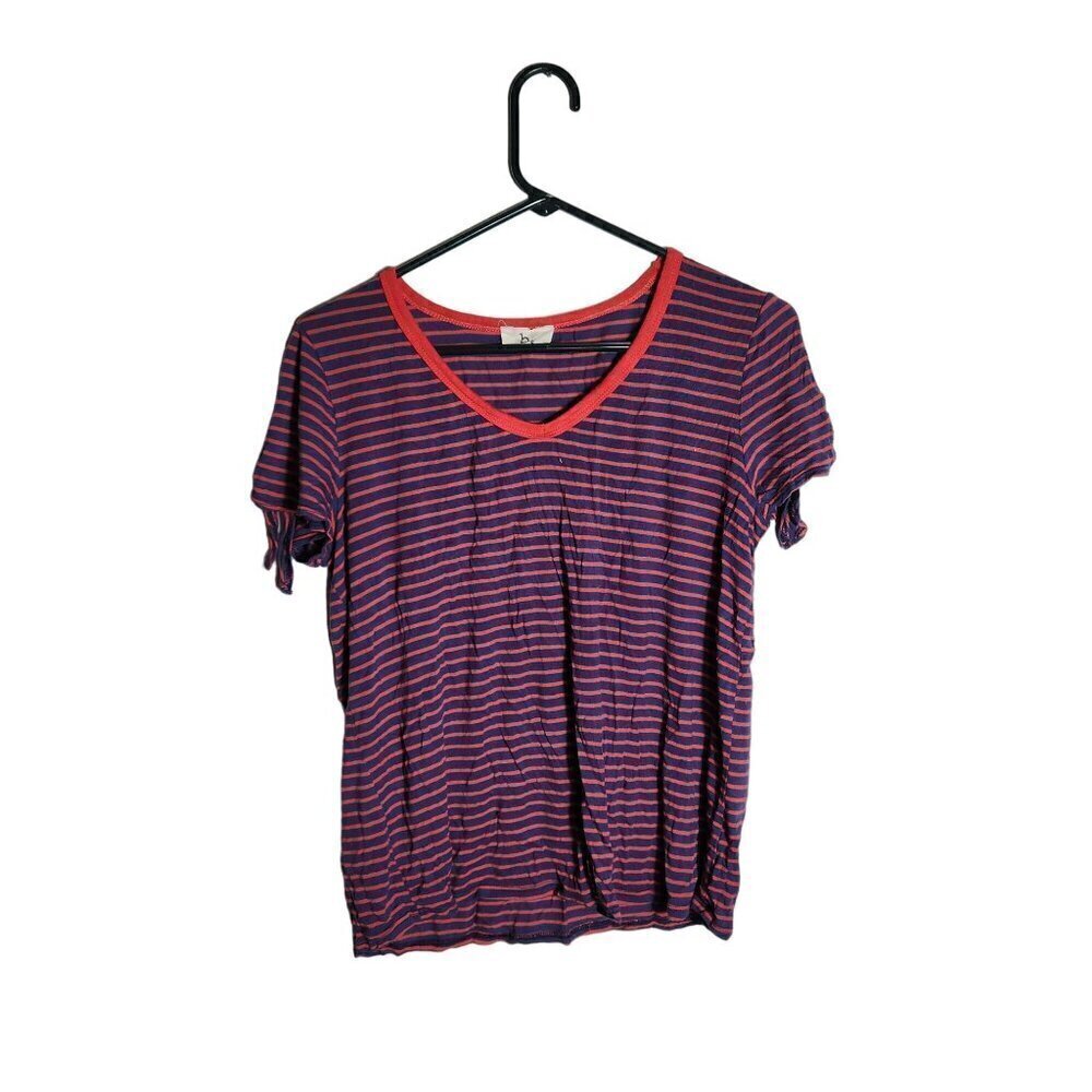 B. Striped Short Sleeve Top Blue Size Small